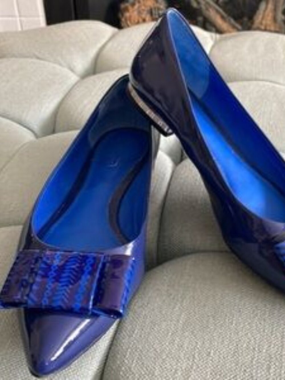 Coach Wesley Blue Patent Leather Flats